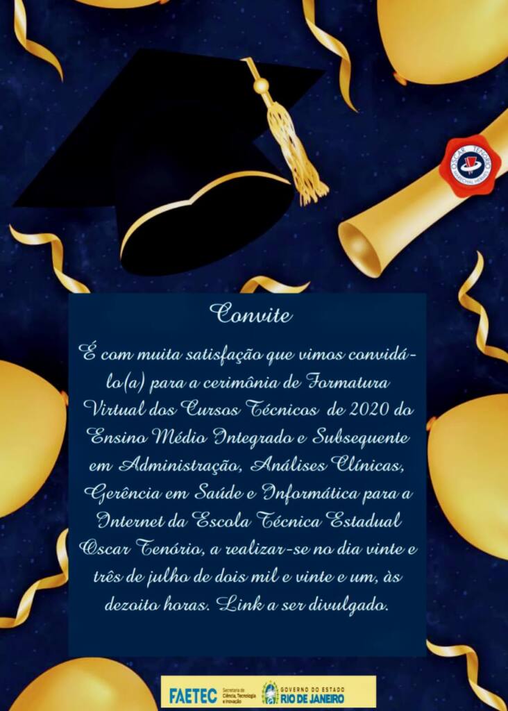 Convite Formatura 2021.1