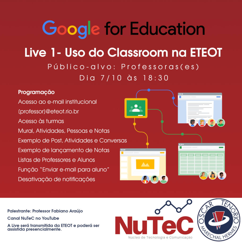Live 1 – Google for Education: O uso do Classroom na ETEOT