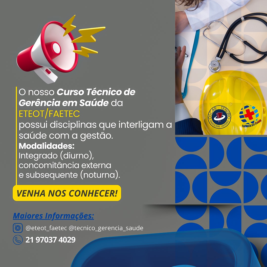 Venha conhecer nosso curso técnico em Gerência em Saúde - Escola ...