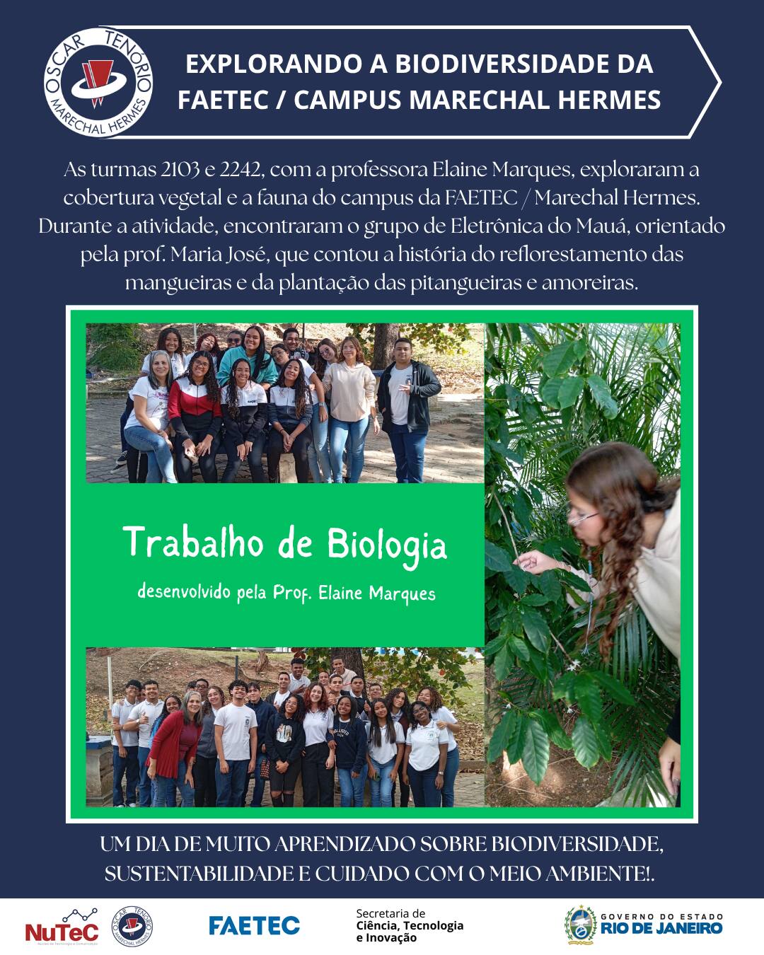 Explorando a biodiversidade da FAETEC / Campus Marechal Hermes - Escola ...